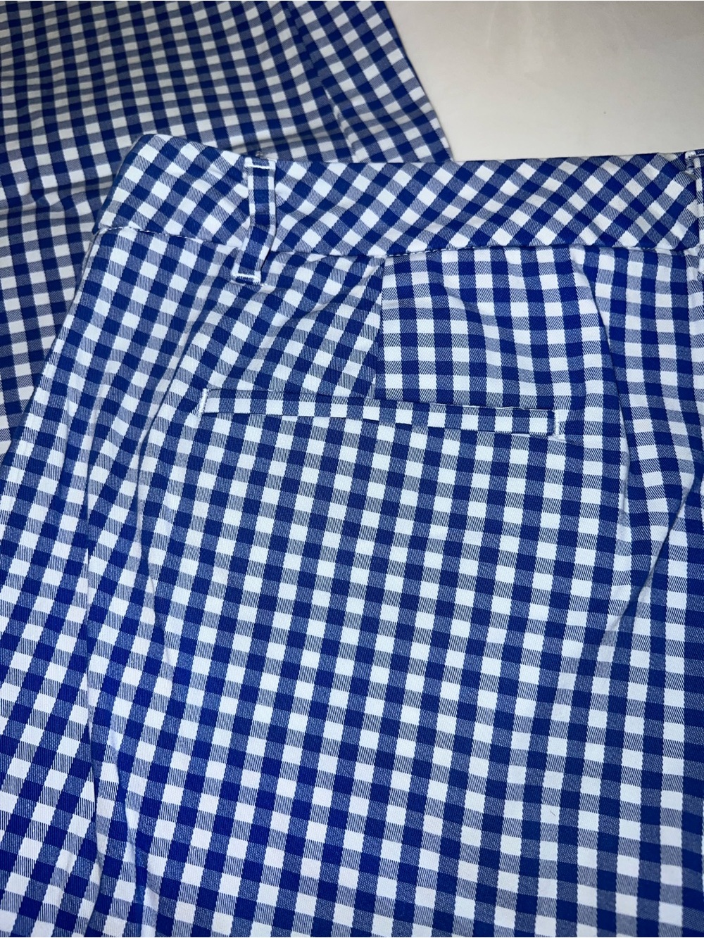 💙 Talbots Petites Blue White Gingham Capri Pants Women’s 14P Coastal Preppy💙 - Picture 9 of 11